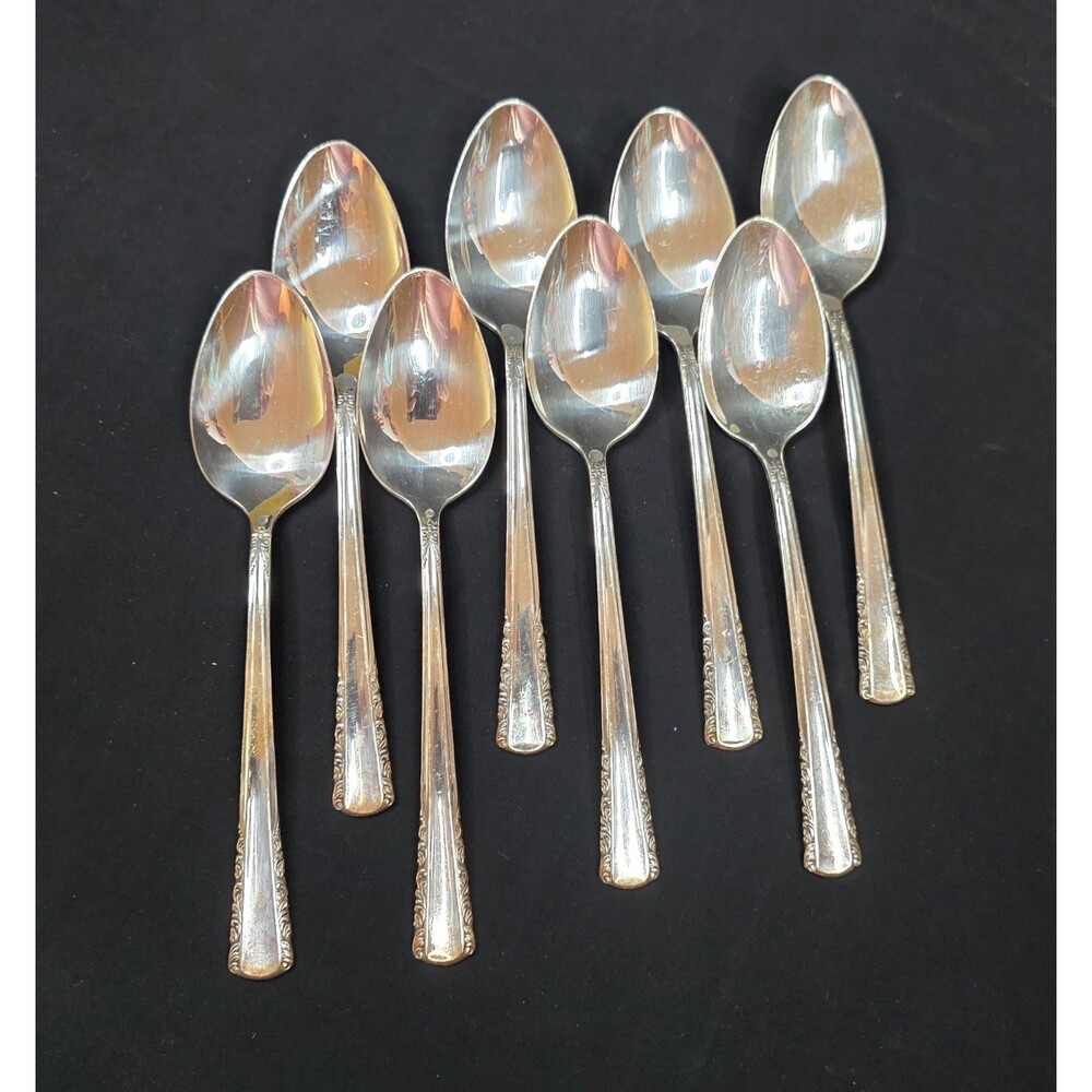 VTG Holmes & Edwards May Queen Silverplate Flatware Set w/Chest 1950s 56 Pc Set - Picture 9 of 16